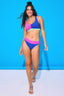 Rouched Sport Bikini Top in Bougainvillea and Electric Blue