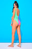 Rouched One Piece Swimsuit in Bougainvillea and Mint