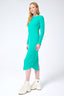 Long Sleeve Rib Dress in Jade