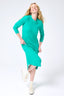 Long Sleeve Rib Dress in Jade