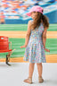 Mets Girls Skater Dress in Rainbow Monogram