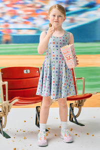 Yankees Girls Skater Dress in Rainbow Monogram