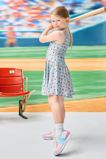 Yankees Girls Skater Dress in Rainbow Monogram