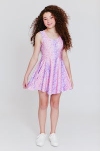 Kids Skater Dress in Tie Dye Frosting