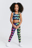 Kids Leggings in Black Rainbow Nail Polish