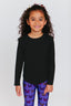 Toddler Ruffle Sleeve Long Sleeve Tee in Black