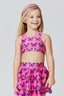 Kids Sports Bra in Pink Halftone Butterfly