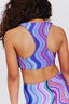 Kids Sports Bra in Purple Swirl Stripe