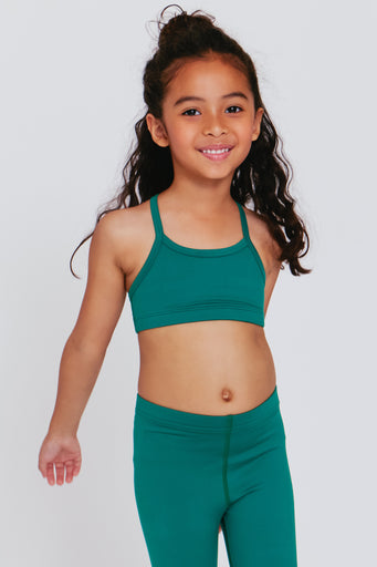 Kids TLC Y-Back Bralette in Emerald