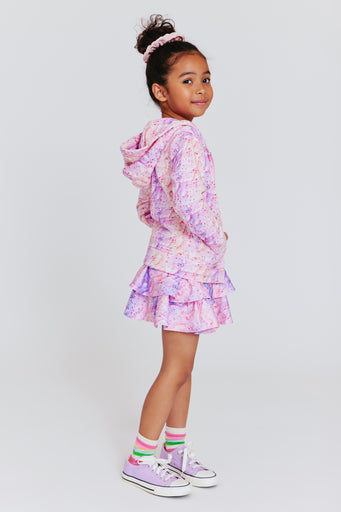 Kids Tiered Skirt in Tie Dye Frosting