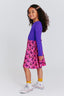 Kids Long Sleeve Dress in Pink Halftone Butterfly