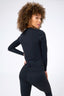 Action Corset Long Sleeve Top in Jet Black