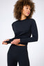 Action Corset Long Sleeve Top in Jet Black