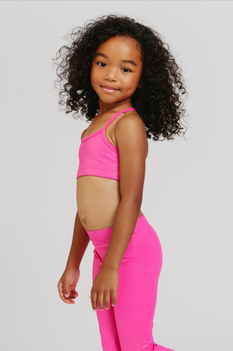 Kids TLC Y-Back Foil Bra in Terez Pink Sparkle