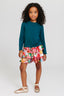 Kids Hi-Shine Tiered Skirt in Cookie Collage