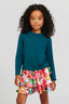 Kids Lettuce Edge Long Sleeve Crop Tee in Cypress