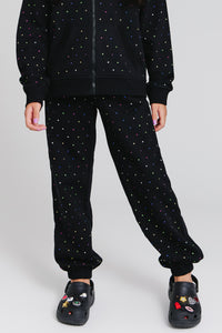 Girls Gems Jogger in Black