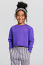 Kids Raw Hem Cropped Crew in Labyrinth