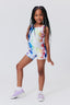 Girls Leotard in Rainbow Ice Dye