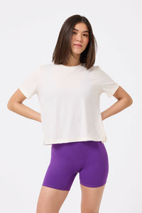 Workit Crop Tee in Sugar Swizzle