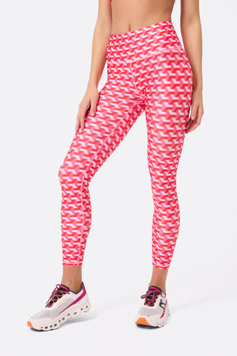 Hi-Shine Leggings in Strawberry Twist Geo