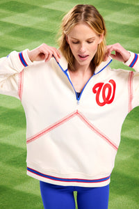 Nationals Quarter Zip with Baseball Stitch