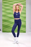 Yankees TLC Crop Top in Navy Chalk Stripe