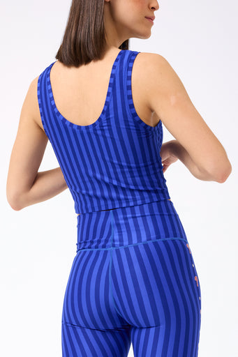 Phillies TLC Crop Top in Electric Blue Chalk Stripe