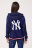 Yankees Gems Zip Up Hoodie in Navy