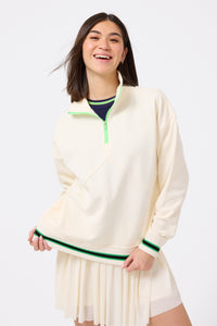 Colorblock Quarter Zip Sweatshirt in Sugar Swizzle