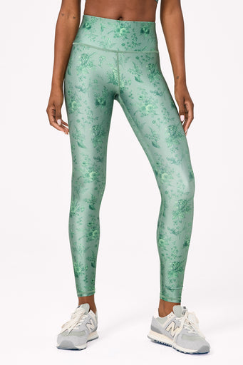 Hi-Shine Leggings in Sage Toile