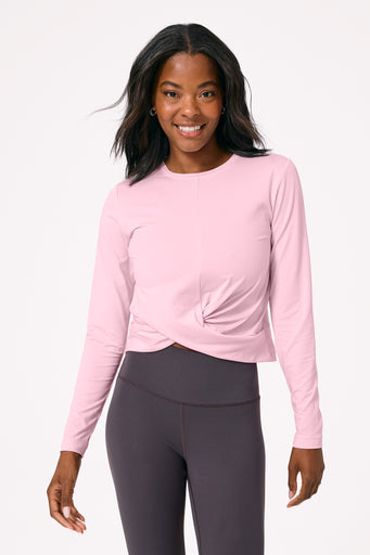 WorkIt Twist Front Long Sleeve in Rose