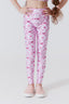 Girls Hi-Shine Leggings in Pink Bows