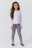 Girls Hi-Shine Leggings in Rainbow Stripe Houndstooth