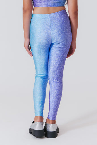 Girls Hi-Shine Leggings in Unicorn Glitter