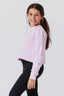 Girls Raw Hem Cropped Crew in Rose