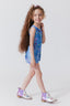 Girls Leotard in Denim Paint Splatter