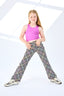 Girls Twill Pant in Rainbow Stripe Houndstooth