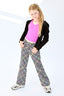 Girls Twill Pant in Rainbow Stripe Houndstooth