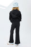 Girls Rib Split Flare Pant in Black