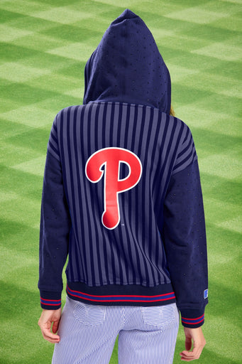 Phillies Gems Zip Up Hoodie in Navy Gems