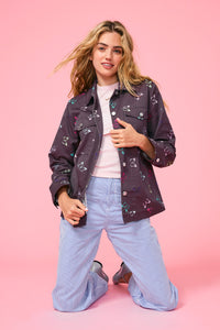 Twill Rhinestone Jacket in Butterflies