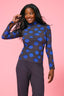 Mesh Mock Neck in Painted Polka Dots