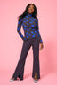 Mesh Mock Neck in Painted Polka Dots