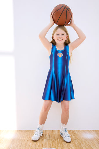 Knicks Girls Skater Dress in Blue Ombre Gems