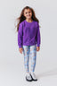 Girls Heart-Seamed Crew in Provence Lavender