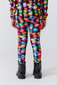 Girls Hi-Shine Leggings in Black Rainbow Macaroons