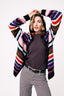 Full Zip Sweater in Bright Stripe