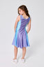 Girls Hi-Shine Skater Dress in Unicorn Glitter