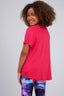 Kids Tie Front Tee in Hot Pink